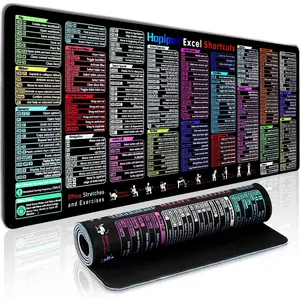 Excel Cheat Sheet Desk Pad with 231 Shortcuts & Formulas | 2025 Edition | Extra-Large "31.5"x"11.8"  Mousepad | Stain-Resistant | Anti-Fray Stitched Edges | Non-Slip Office & Gaming Desk Mat