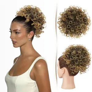 Big Size Messy Bun Hair piece Ponytail Extension for Women Elastic Drawstring Loose Wave Curly Scrunchies Synthetic Hair Extensions Hair Bun for Women Daily Use