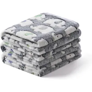 3Pcs Blankets Super Soft Fluffy Premium Cute Elephant Pattern Pet Blanket Flannel Throw for Dog Puppy Cat Dark Grey Small(23x16 inch) - Home Improvement.