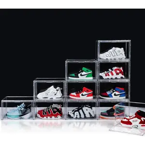 12 Pack Shoe Boxes, Acrylic Clear Shoe Boxes,360°Clear Plastic Stackable Shoe Display Box, Larger Shoe Storage Boxes, Shoe Containers, fit up to Us size 14 (Side Open)