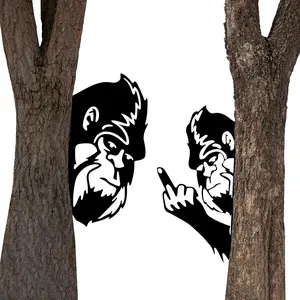 2026 Latest Bigfoot Metal Art Showing Middle Finger Bigfoot Yard Decor Sasquatch Statue Sign Big Foot Flipping Off Tree Faces Decoration Peace Decorative Signage Cutout Sneaky Posters (S 10"×15)"