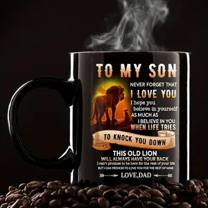 Ceramic Coffee Mug for Son - Encouraging Gift from Dad, 11 Oz, Inspirational Desktop Ornament, Perfect for Birthday and Holiday Presents