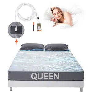 VEVOR Grounding Sheets Queen Size, Earth Grounded Fitted Bed Sheet, 95% Cotton with 5% Silver Fiber, with Grounding Cord & Tester, Gray