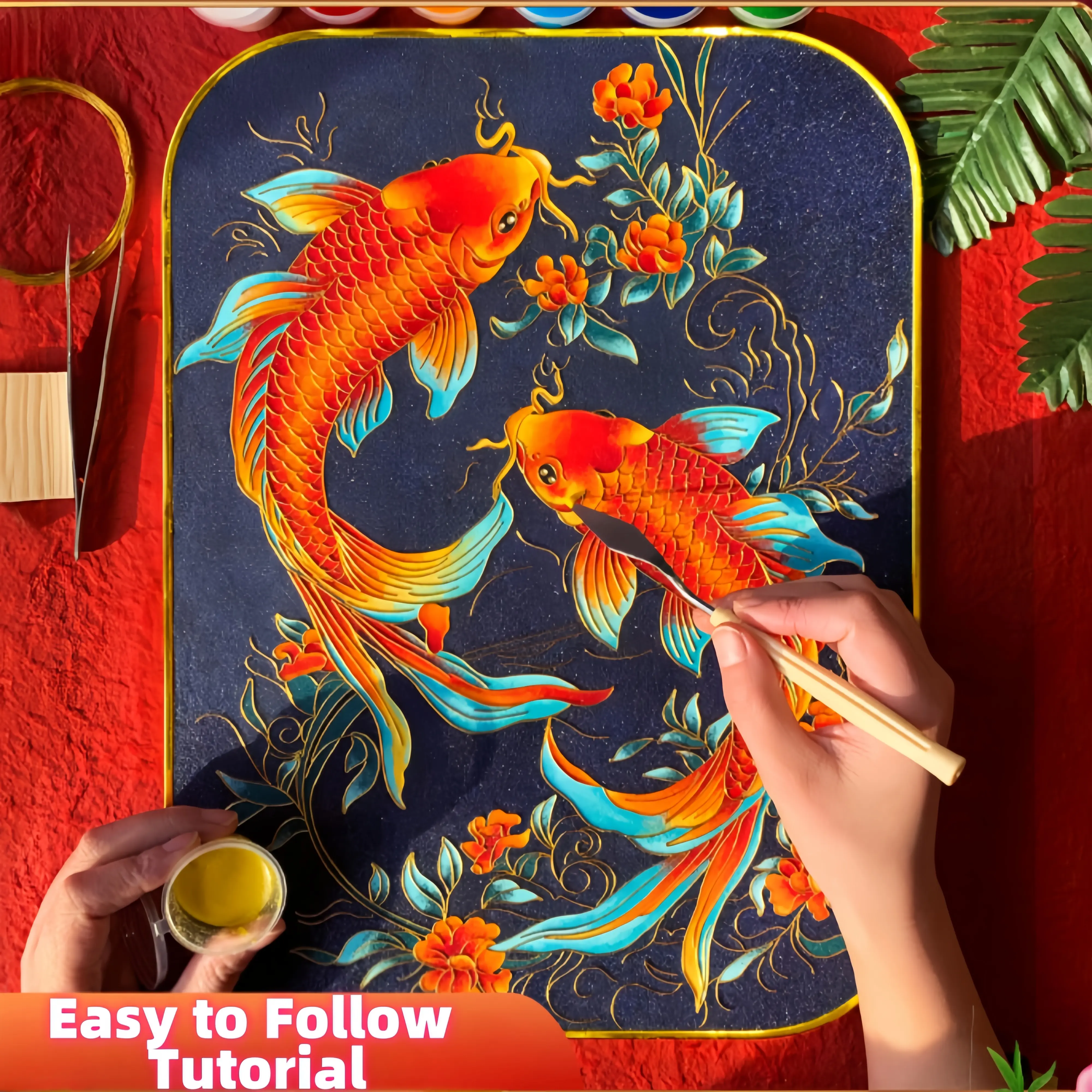 10IN Cloisonne Filigree Enamel Paint by Numbers Kit with Tools for DIY Craft Supplies Starter Set for Adults Beginners Best Cloisonne Making Kit with Easy Instructions and Essential Tools Perfect Hobby Diy Decorative Painting Diy Color