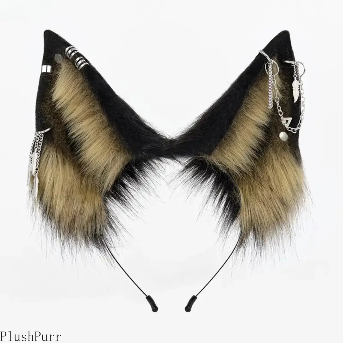 Faux Fur Wolf Headband DIY Bag Accessory - Realistic Handcrafted, Multi-Color Cosplay Headwear, Recycled Themed Halloween Item, Wolf Ears Texture, TikTok Shop Back to School Pick, Faux Fur Texture