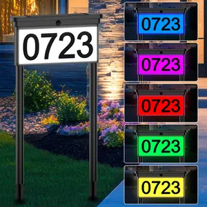Avatar Controls House Numbers for Outside, Double Side LEDChanging Solar Address Sign with Stakes for Mailbox GardenStreet Home Yard,Solar Address Signs for Yard outdoorfun