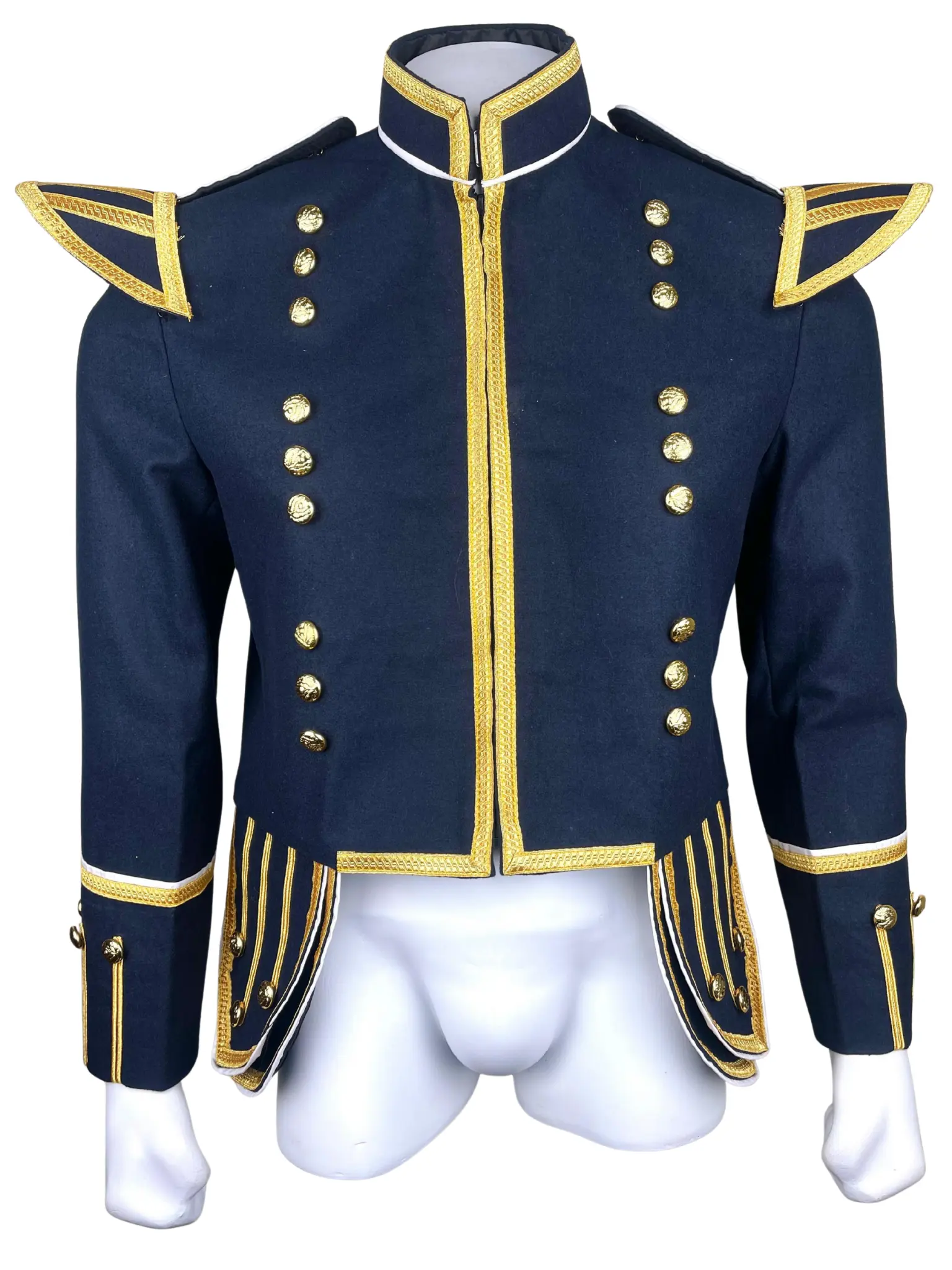 New Scottish Military Piper Drummer Doublet Highland Jacket Black Doublet Tunic Jacket - Drumming Dynasty