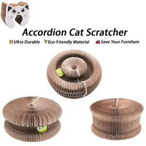 Deformable Magic Cat Scratch Board Indoor & Outdoor Interactive Play Toys for Cats and Dogs Foldable Cat Scratcher with Bell Durable Eco-Friendly Wear-Resistant Pet Supplies