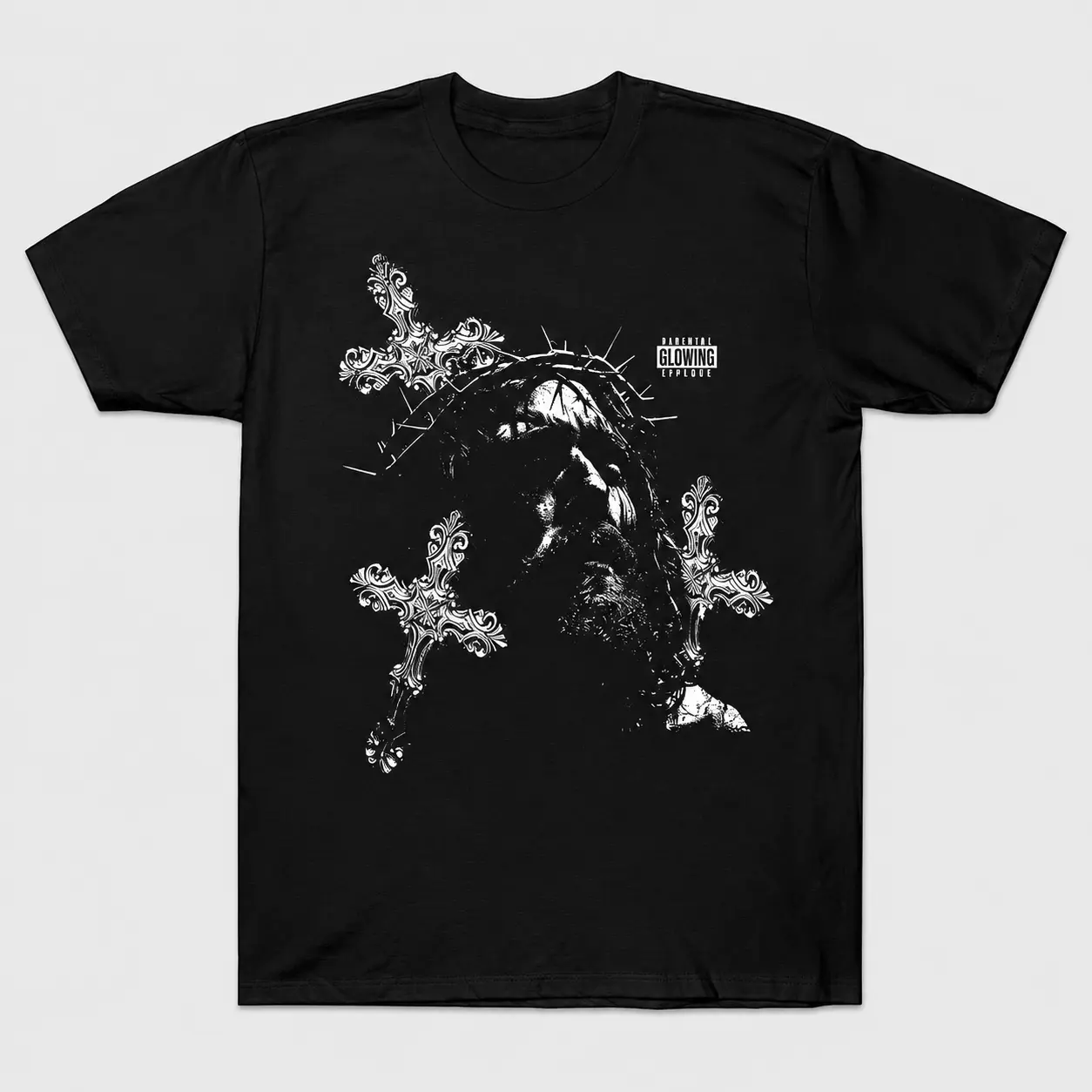 Retro Jesus Cross Graphic Print Acid Washed T-Shirt Cotton Unisex Graphic Tees, Crew Neck, Size S- 3XL, Menswear Top, Womenswear Top Underwear Streetwear Tshirt Tropical Round Neck Crewneck