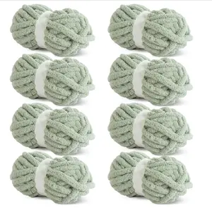 Jumbo Chunky Yarn for Hand Knitting - Super Thick Chenille Chunky Yarn for Crocheting - Extra Soft Bulky Fluffy Blanket Big Yarn 8 Jumbo Pack (27yds,8 oz Each Skein)