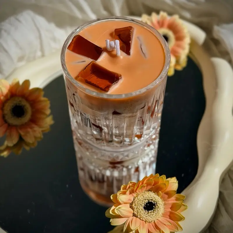 Handmade Coffee Latte Candle, Fragrant Cozy Scented Aroma Decor, Thoughtful Gift for Wives