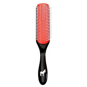 Classic Cushion Hairbrush - 9 Row Nylon Bristle Comb & Brush | Great for Separating, Shaping, Blow Drying, Styling & Detangling | Thick & Curly & All Hair Types | Anti-Static Large Style Rubber Pad & Maximum Grip Handle