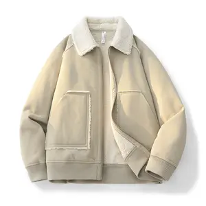 Thickened Winter Lapel Trendy Brand Workwear Jacket Vintage Warm Cotton Coat for Men fleece jacket sherpa jacket winter fits