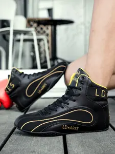 Men's High-Top Wrestling Shoes, Boxing Training Shoes, Muay Thai Kickboxing Shoes, Lightweight Design, Comfortable Fit, Perfect Grip