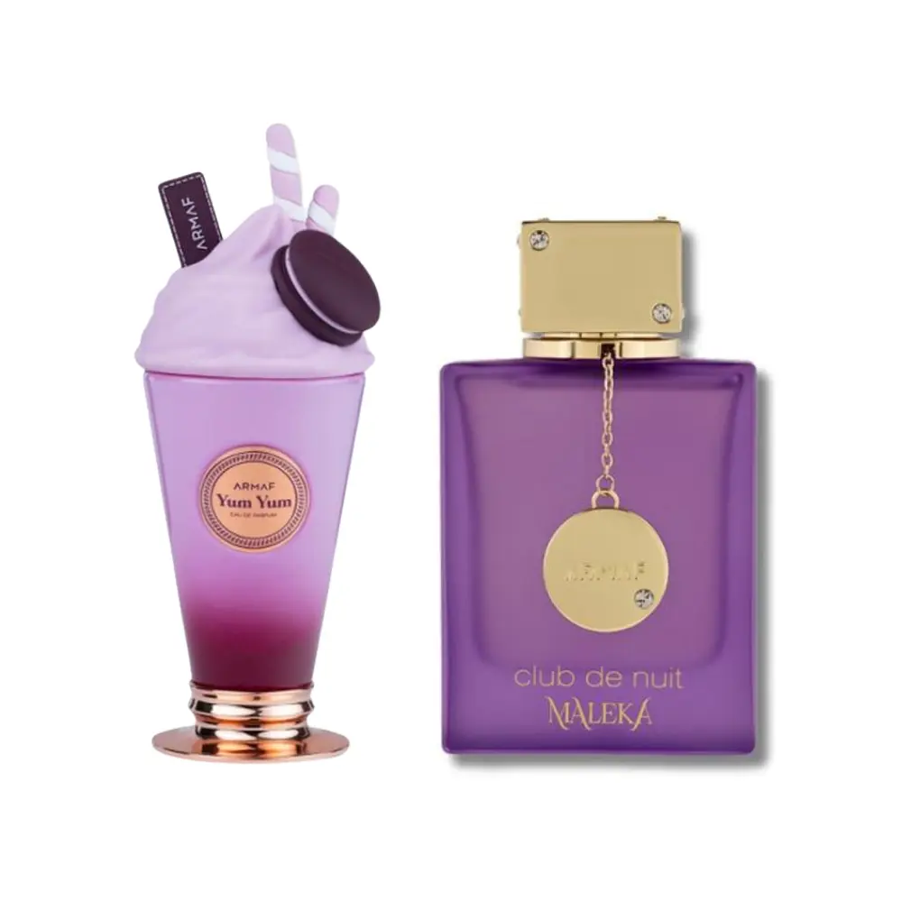 Women's Armaf Yum Yum & Club De Nuit Maleka Eau De Parfum 2-Pack Set - Dessertlike Sweet Gourmand, Elegant Floral EDP Fragrance Duo - Long-Lasting, 3.4oz Each