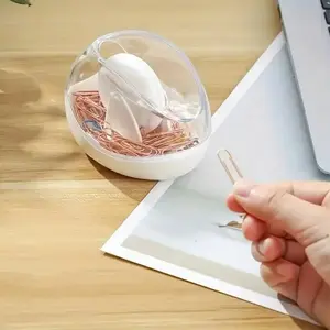 Magnetic Desktop Organizer, Cute School Supplies Storage Box with Rolling Paper Clip Holder, Durable Plastic Design for Easy Use, Stationery Organizer