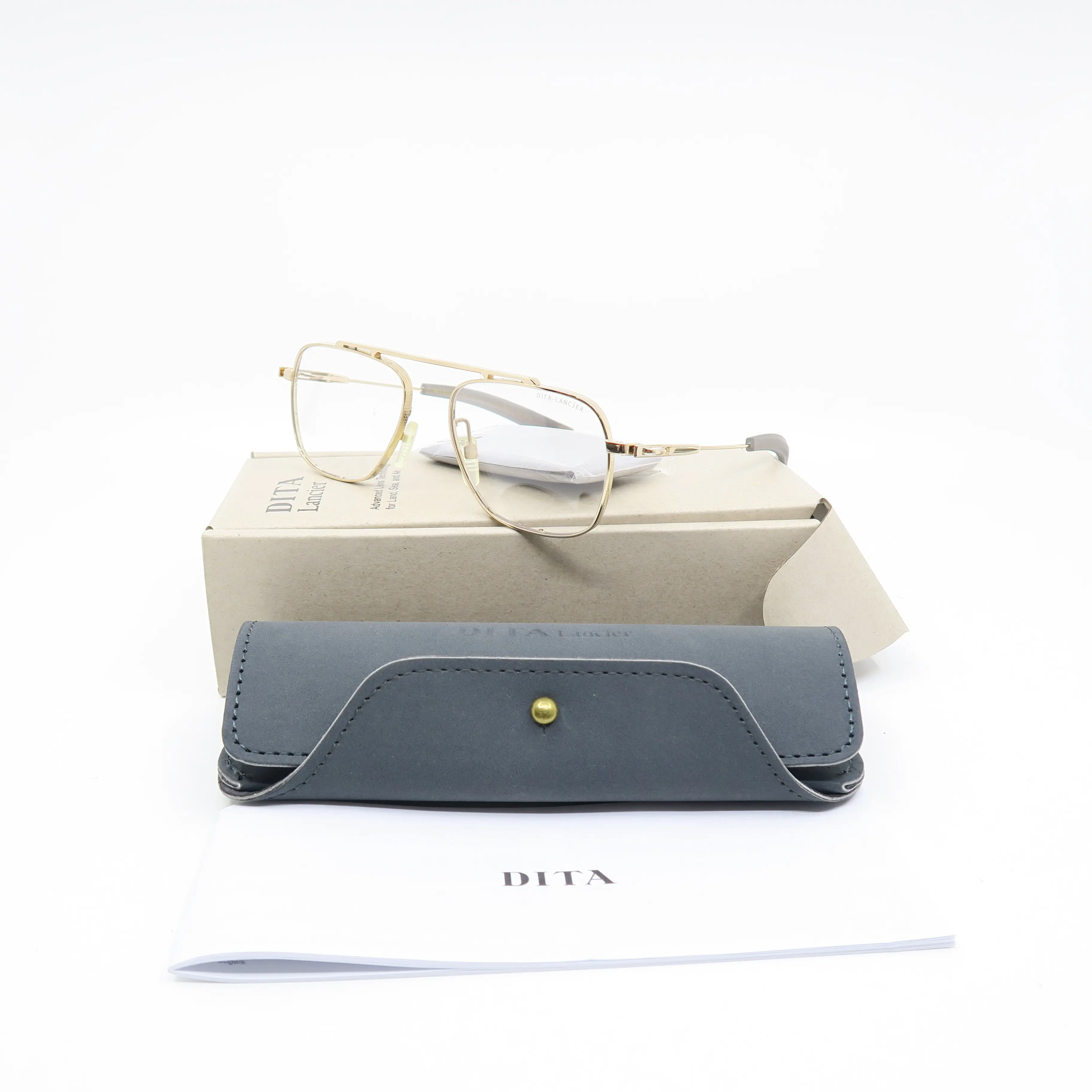 DITA Lancier Ichi DLX-105 Gold Metal Titanium, New Eyeglasses Frames