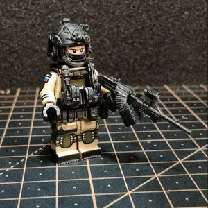FSB Action Figures Boys Assembly Model Toys for Building and Play China Military Building Set Special Forces Soldier Russian SSO Green Man 1.6in Tall Building Blocks Minifigures