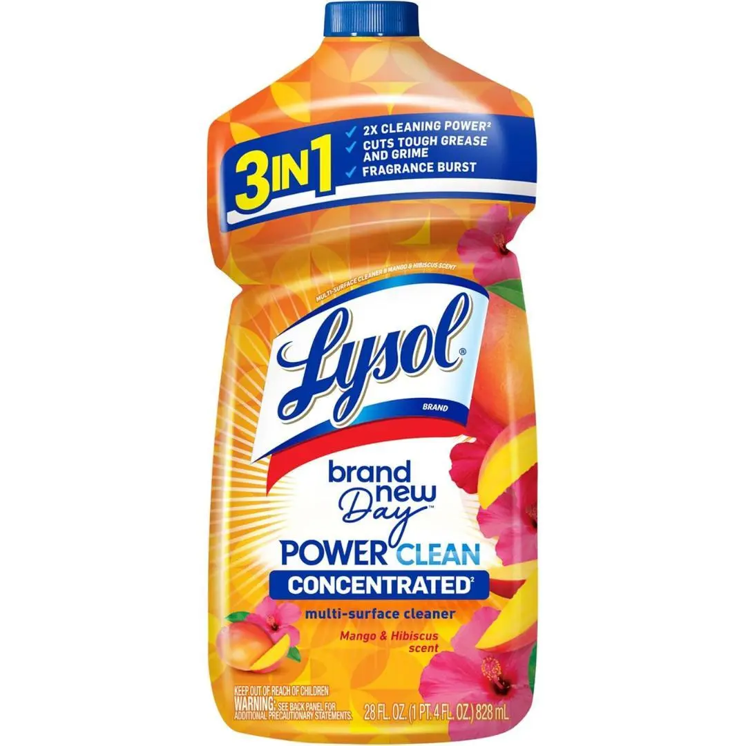 LYSOL Power Clean Multi-Surface Cleaner, 2x Concentrated Pour, Mango & Hibiscus, 28 Fl Oz