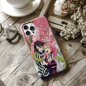 Mitsuri Kanroji & Obanai Iguro Demon Slayer Phone Case, Hashira Love Story Charm Tough Case, Anime Manga Otaku Gift, Aesthetic Phone Cover