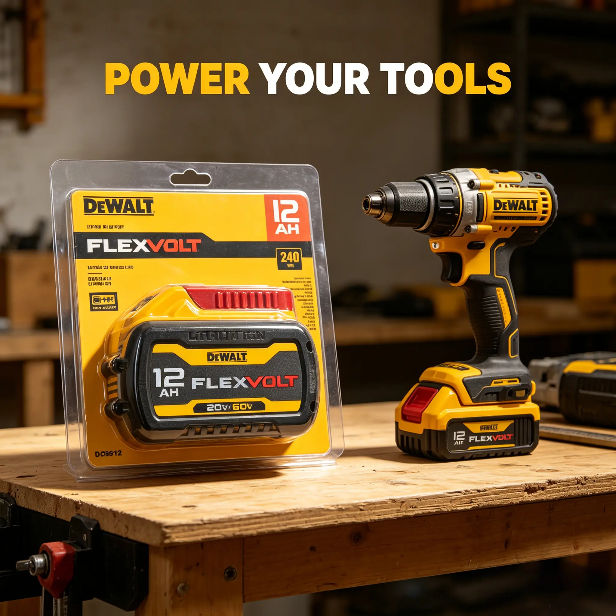 DEWALT DCB612 FlexVolt 12Ah 240Wh Lithium Battery, 20V/60V Dual Voltage Replacement Battery with Fuel Gauge, Long Runtime for All Dewalt 20V & 60V Power Tools, Batteries, Dual Voltage Compatibility