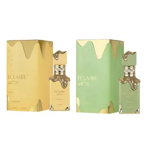 Lattafa Eclaire Banoffi & Pistache 3.4 oz 100 ml Unisex Fragrance Bundle Gold & Green Bottles with Elegant Packaging Regular Edition