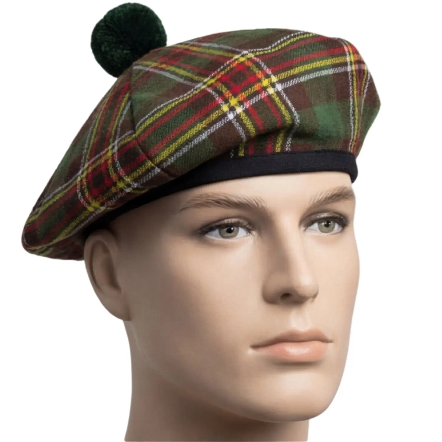Vintage Style Striped Scottish Tam O' Shatner Hat, Traditional Tara Murphy Tartan Fashion Accessory