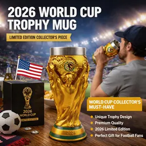 2026 Summer Soccer Trophy Cup | USA-Canada-Mexico Fan Collectible & Decor, Sturdy Trophy Shape