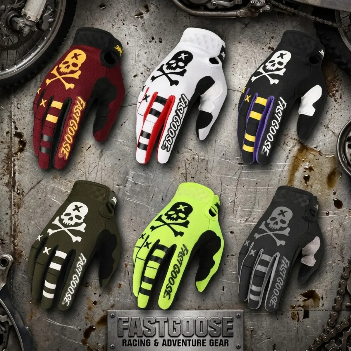 Skeleton Touch Screen Motorcycle Gloves - Breathable, Anti-Slip Grip Full Finger Protective Gear for MTB Bikes, Motocross & Outdoor Sports Accessories for Men, Women