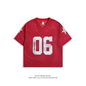 American Slim Hollow Out V Neck Short Sleeve T Shirt Breathable Sport Casual Streetwear Summer Trendy Top Y2K Hip Hop Gothic Vintage Oversized Unisex Daily Beach Party Fitness Tee For Men Women