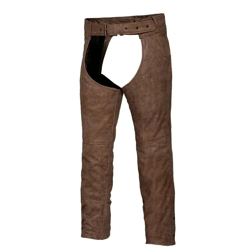 Drifter - Unisex Brown Leather Motorcycle Chaps