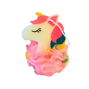 Unicorn Loofah Sponge and Pink Bath Sponge Accessories Bath Sponge with Free Gift Personal body brush