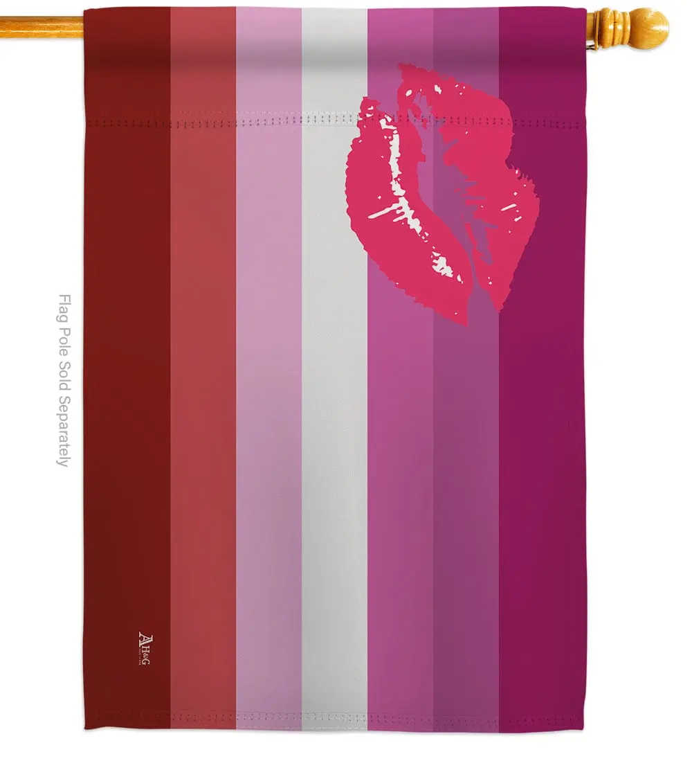 Americana Home & Garden H148014-BO Pride Theme Horizontal Decorative Flag, 28x40in Double-Sided Lipstick Lesbian Support Banner, Weatherproof Fade-Resistant Indoor Outdoor Garden Yard Home Decor Gift