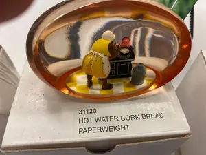 3 New Hot Water and Cornbread Collectible Paperweights by Annie Lee