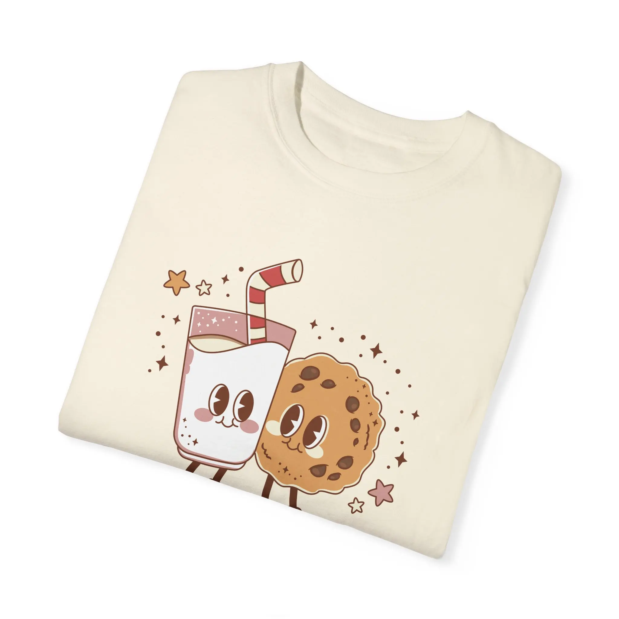 Comfort Colors® Vintage Christmas Retro T-Shirt Cute Milk Cookies Hot Cocoa Xmas Tee Holiday Shirt Teen Gift Holiday Gift