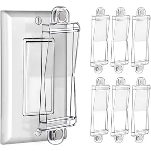 Light Switch Guard Cover- Light Switch Outlet Covers for Flat Wall Switches-Child Safety Protection(Clear,6 Piece)