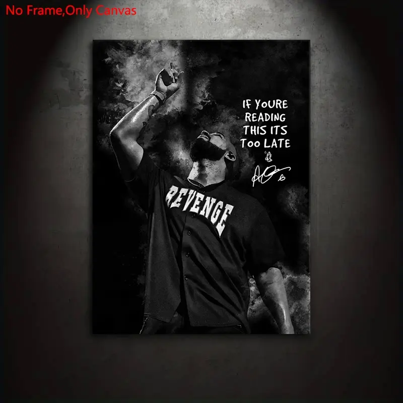 1 piece/set frameless canvas painting print poster, Canvas prints, modern minimalist style art, Artwork For Walls, rapper Drake, gift for hip-hop culture enthusiasts, ideal gift for bedroom, living room, mural, wall decoration