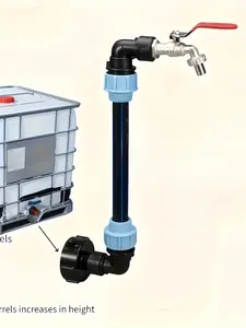 Universal Ibc Drum Conversion Kit, Bronze Flat Arm Connector with Pe Pipe Connection, Durable Rust-Resistant Water Tank Adapter