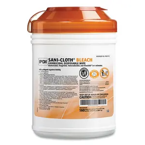 Sani Professional PDIP84172 Sani-cloth Bleach Germicidal Disposable Wipes - Unscented - White - 160 per Pack - 12 Pack per Case