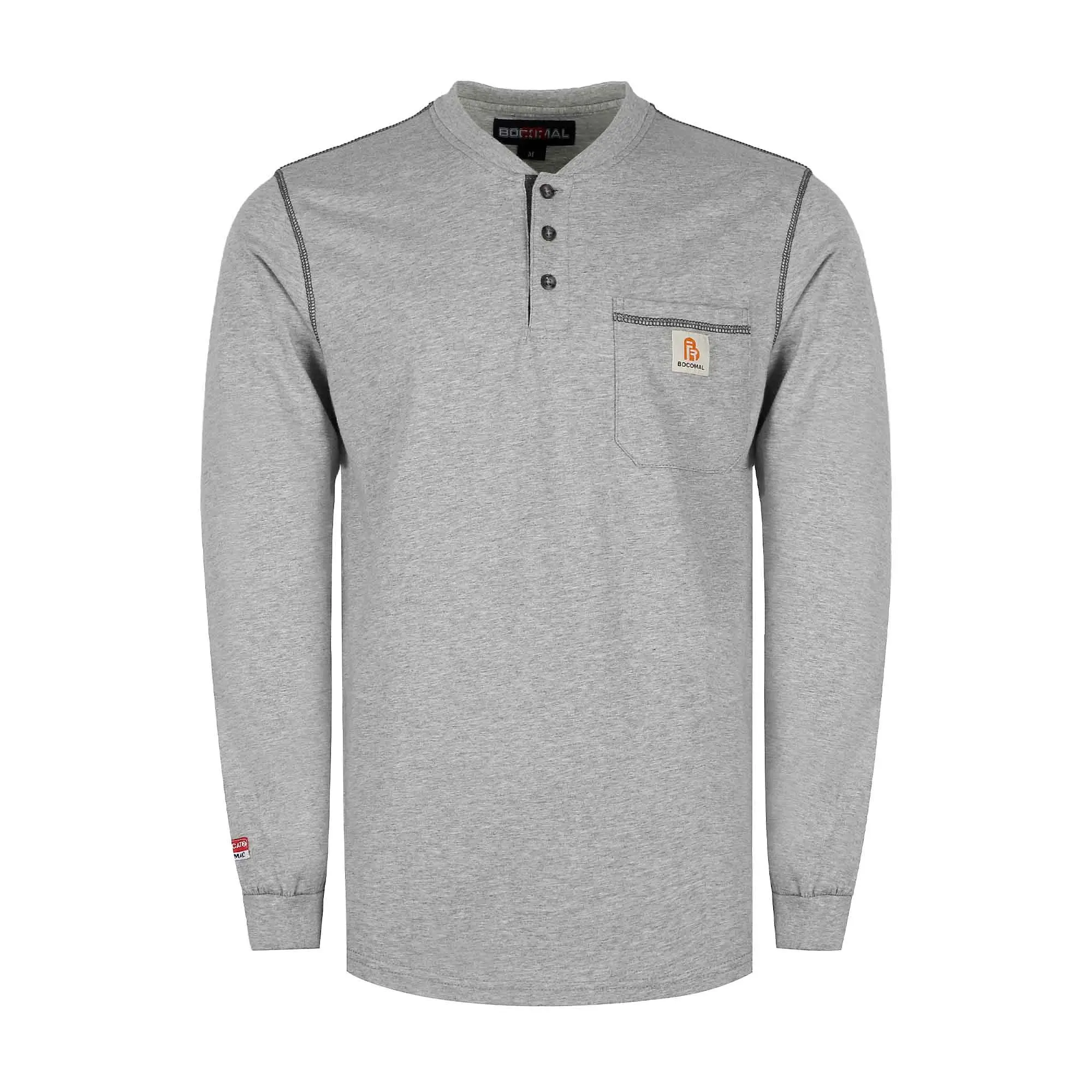 5.5 oz Button Pullover T-Shirts / Solid Color - 2808