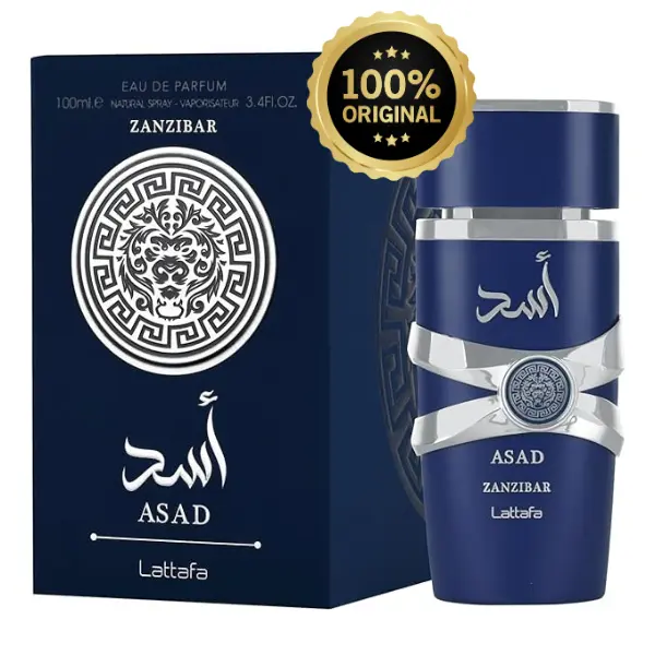 Lattafa Perfumes Asad Zanzibar Arab Perfume for Men, 3.4 oz (100ml) Packaged Scented Vanille Fragrance, Vanilla-Iris-Powdery, Lavender-Coconut Eau De Parfum Cologne
