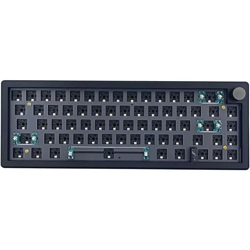 GMK67 Barebones Keyboard Kit,VIA Programmable Custom BT5.0/2.4GHz/Type-C Tri-Mode Gasket Mounted Hot Swap RGB 4000mAh  65% Mechanical Gaming Keyboard DIY Kit with Knob(Black)
