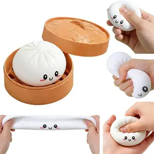 Elastic Baozi Pressure Ball Stress Relief Sensory Toy, Ideal for Kids and Adults, Perfect Birthday Party Gift, Compression Dough Ball