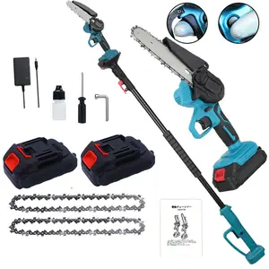 2pcs high branch saws, telescopic high-altitude shears, electric brushless pruning saws, extended high branches, two electric and one electric garden pruning tools