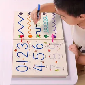 Educational Drawing Magic Writing Set, 64 Pages Drawing Book, 8 Pens, Drawing Markers, Suitable for 3-6 Years Old, Enhances Hand-Eye Coordination, Graphical Thinking, Writing Skills