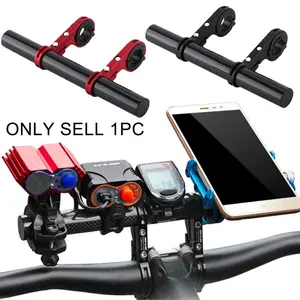 Bike Handlebar Extender,Carbon Fiber Handlebar Extension Dual-purpose bicycle handlebar mount compatible with bike mounts, extension bars, headlights, lights, and phone holders (20cm)