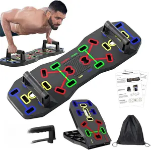 Push Up Board, Foldable 10 in 1 Push Up Bar with Resistance Bands,Portable Multi-Function Push up Handles for Floor,Professional Push Up Strength Training Equipment