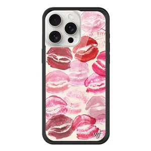 Wildflower Style Lip Print Case for iPhone 17/16/15/14 Pro Max, Y2K Aesthetic Red Kisses Cover, Trendy Chic Phone Shell, Hard PC Shockproof Protection, Viral TikTok Design, Girly & Edgy Accessory 2026