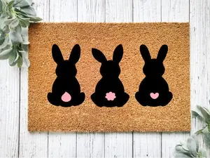Happy Easter Door Mat - Easter Decor - Spring Door Mat- Customized Doormat - Spring Door Mat - Happy Easter - Easter Doormat - Spring Mat