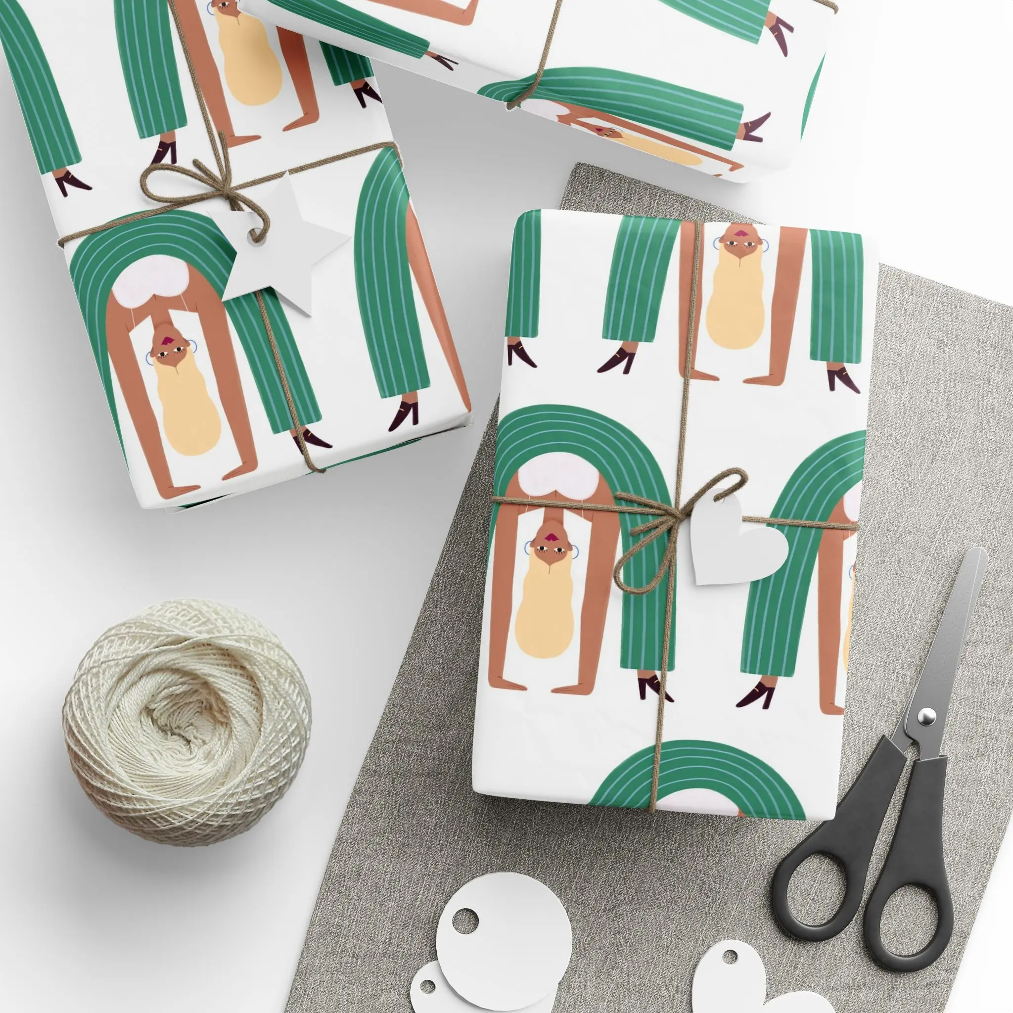 Sarcastic Girl Bend Over Gift Wrap Paper, Quirky Adult Gag Gift Wrapping Roll for Bachelor Party & Friends